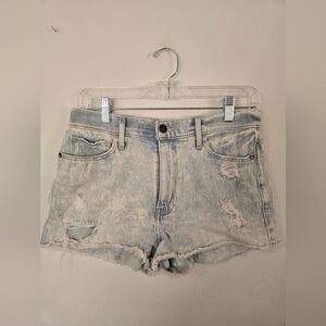 Abercrombie & Fitch Light Wash Hi-rise Distressed Micro Shorts Women Size 6